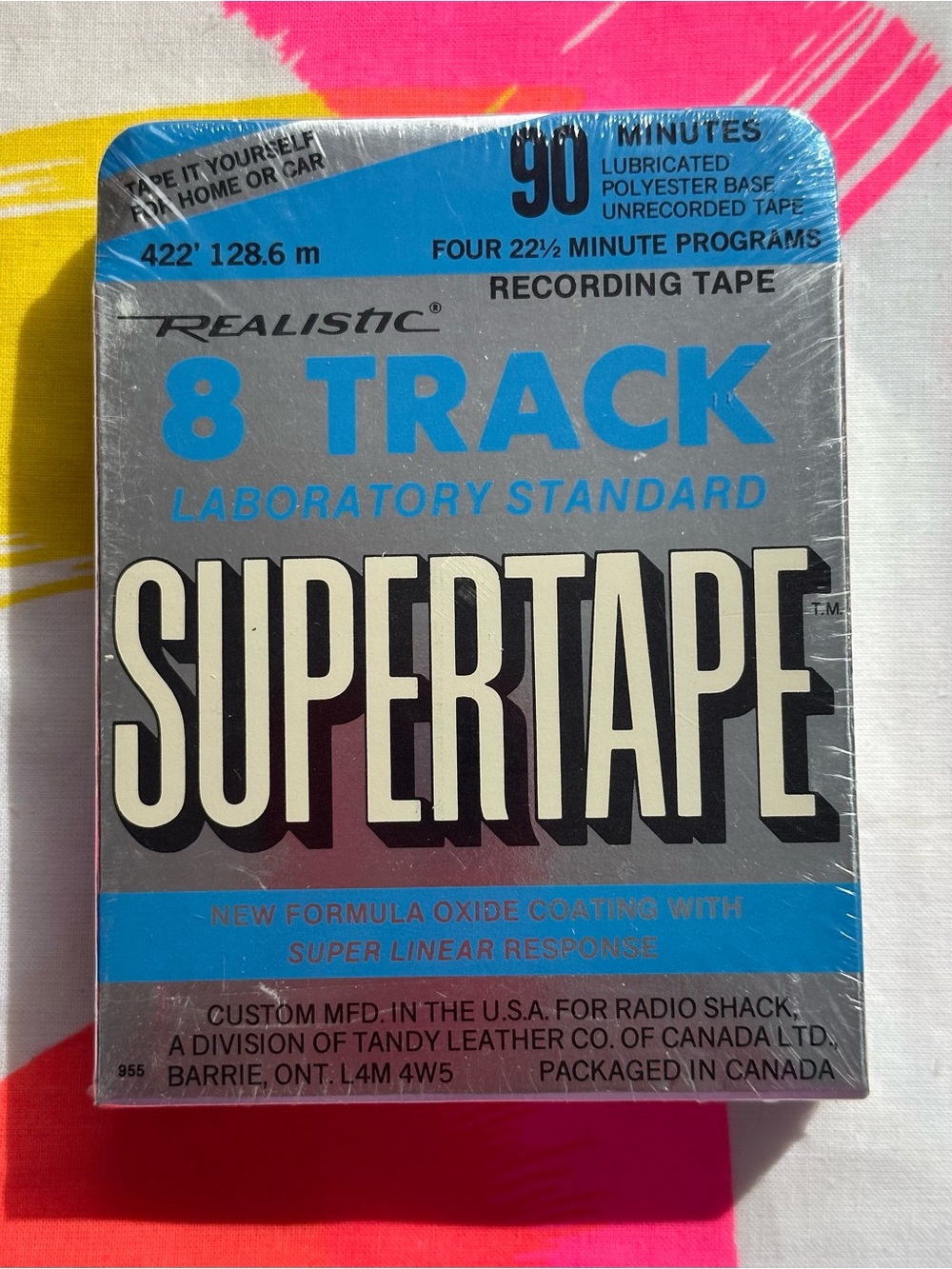 Vintage Realistic Supertape 90-Minute Blank 8-Track Tapes – Lot of 5 (NEW SEALED